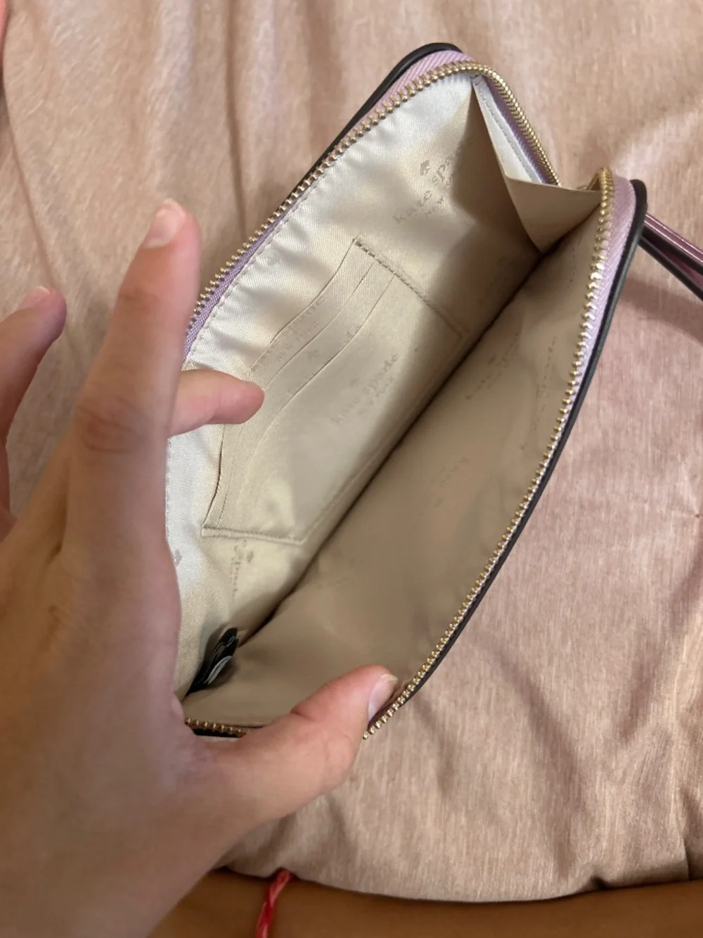 Kate Spade Metallic Lavender wristlet